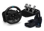 Pack Gaming Volant et Pédales Logitech G923 Trueforce pour PS4 / PS5 / PC + GANTS de course