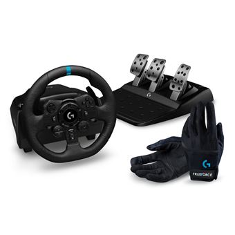 Pack Gaming Volant et Pédales Logitech G923 Trueforce pour PS4 / PS5 / PC + GANTS de course