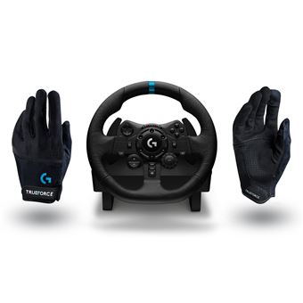 Pack Gaming Volant et Pédales Logitech G923 Trueforce pour PS4 / PS5 / PC + GANTS de course