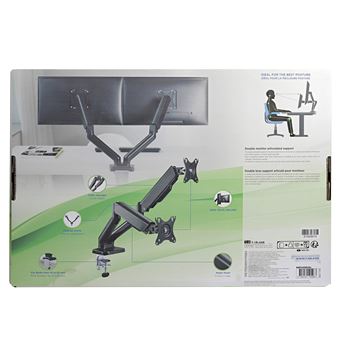 Double bras support articulé pour moniteur T'n'b Noir