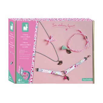 Kit créatif Janod 3 bijoux rubans a fleurs à créer