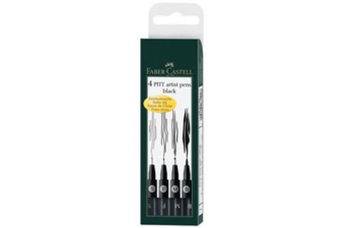 Faber castell 167101 lot de 4 feutres à lencre de chine pitt artist pen (nuances de brun)