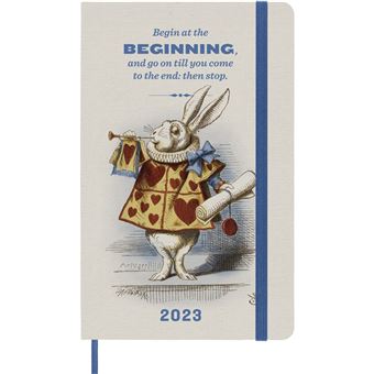 Agenda scolaire Moleskine 2022 2023 Semainier Alice grand format Amande Lapin Blanc