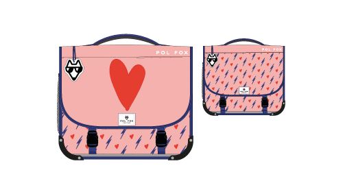 Cartable scolaire Pol Fox Heart 38 cm Rose