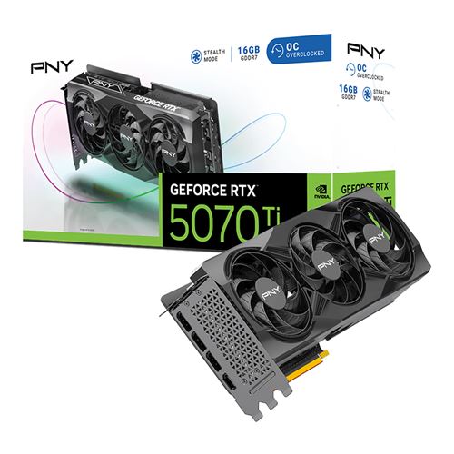 Carte graphique PNY Nvidia GeForce RTX 5070 Ti 16Go Overclocked Triple Fan