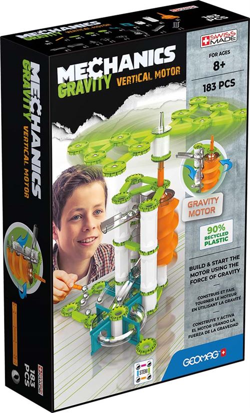 Jeu de construction magnétique Geomag Mechanics Ecofriends Gravity 183 pièces