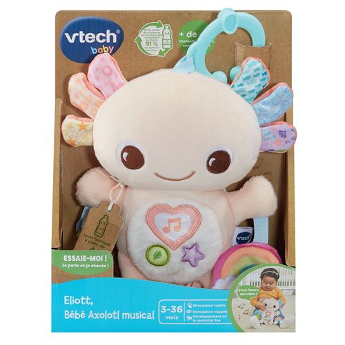 VTECH ELIOTT BEBE AXOLOTL MUSICAL BOUTEILLES PLASTIQUE RECYCLÉES - vue 2