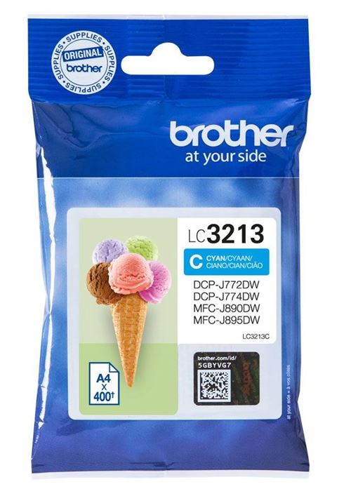Brother LC3213C - À rendement élevé - cyan - original - cartouche d'encre - pour Brother DCP-J772DW, DCP-J774DW, MFC-J890DN, MFC-J890DW, MFC-J890DWN, MFC-J895DW