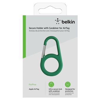 Anneau de protection avec mousqueton pour AirTag Belkin Vert