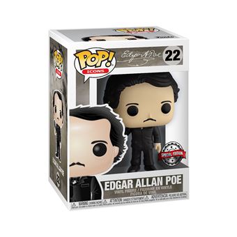 Figurine Funko Pop Icons Edgar Allan Poe avec le corbeau