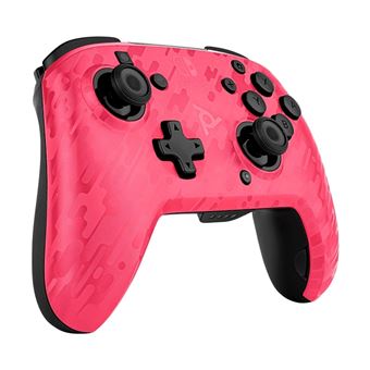 Manette Nintendo Switch sans fil Pdp Faceoff Deluxe Camouflage Rose