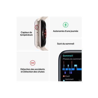 Apple Watch Series 8 GPS + Cellular, boîtier Acier inoxydable or 45mm avec Boucle Milanaise Or