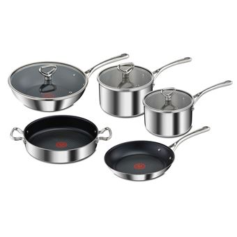 Batterie de cuisine 5 pièces Tefal Reserve Collection Inox Tri-Ply E475S544 Argent