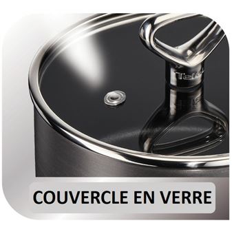 Batterie de cuisine 5 pièces Tefal Reserve Collection Inox Tri-Ply E475S544 Argent