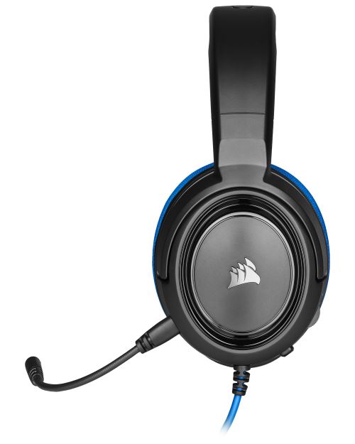 Corsair Casque Avec Microphone HS35 V2 Bleu - Écouteurs Gaming Avec Câble Jack 3,5mm