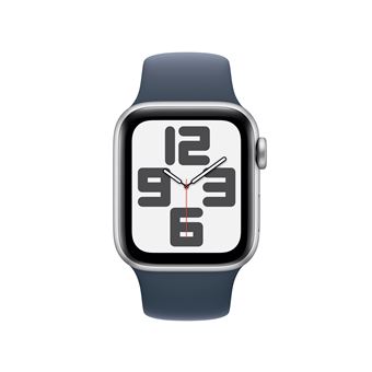 Apple Watch SE (GPS + Cellular) - 2e génération - 40 mm - aluminium argenté - montre intelligente avec bande sport - fluoroélastomère - bleu orage - taille du bracelet : S/M - 32 Go - Wi-Fi, LTE, Bluetooth - 4G - 27.8 g