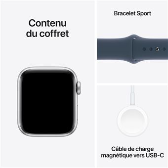 Apple Watch SE (GPS + Cellular) - 2e génération - 40 mm - aluminium argenté - montre intelligente avec bande sport - fluoroélastomère - bleu orage - taille du bracelet : S/M - 32 Go - Wi-Fi, LTE, Bluetooth - 4G - 27.8 g