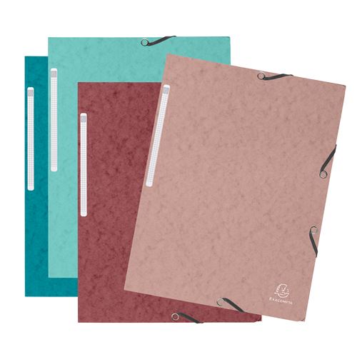 Lot de 4 Chemises a elastiques 3 rabats carte lustree 400g/m2 Skandi
