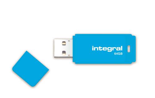 Clé USB 2.0 Integral Neon 64 Go Bleue