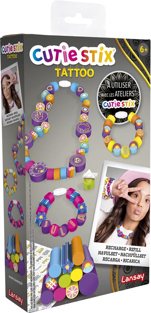 Création perle et bijou Lansay Cutie stix Recharge de stix tattoo