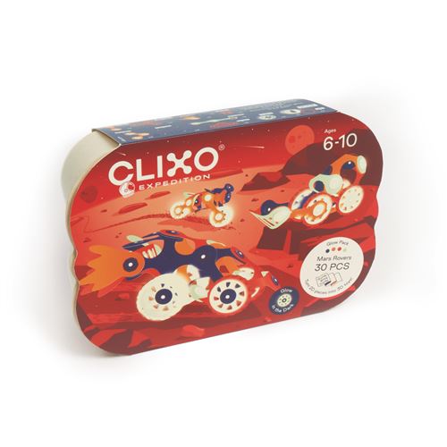 Gipsy Toys Mars Rovers CLIXO - Jeu de construction magnétique flexible - 30 pcs - dès 6 ans - Brille dans la