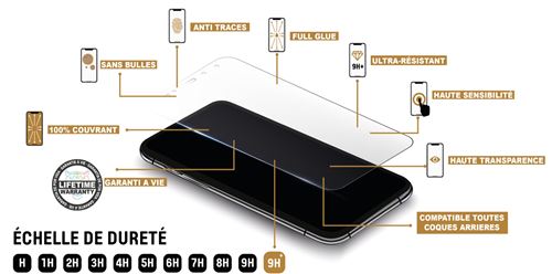 Protecteur en verre trempé Muvit Tiger avec applicateur de cadre noir  antibactérien pour Samsung Galaxy S22 5G