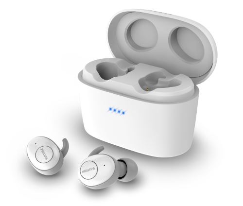 Ecouteurs sans fil True Wireless Philips SHB2515WT Blanc avec boitier de recharge jusqu'à 100h d'aut