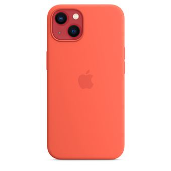 Coque en silicone avec MagSafe pour iPhone 13 Nectarine