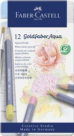 Boîte de 12 crayons de couleur aquarellables Faber Castell Goldfaber Aqua