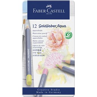 Boîte de 12 crayons de couleur aquarellables Faber Castell Goldfaber Aqua