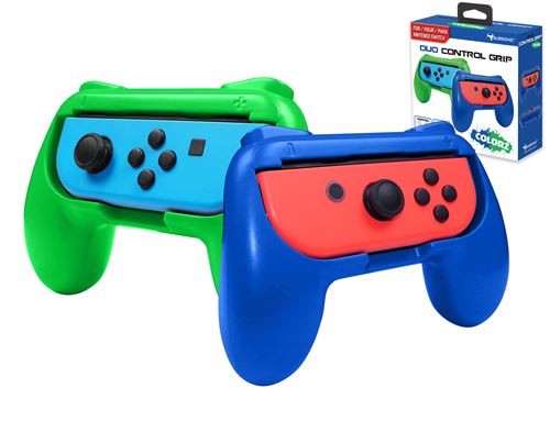 Pack de 2 Grips Subsonic Vert et Bleu pour Joy-Cons Nintendo Switch