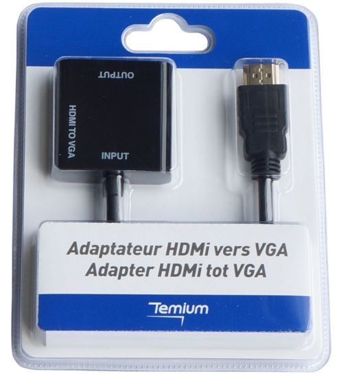 Adaptateur Temium HDMI Mâle vers VGA Femelle Noir - Connectique Audio /  Vidéo - Achat & prix