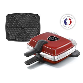 Set 1 jeu de plaques Gaufres coeur Lagrange Super 2 1000 W Rouge - 1