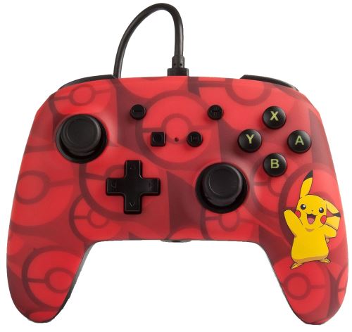 Mannette de jeu filaire PowerA Pikachu Rouge pour Nintendo Switch