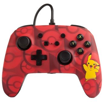 Mannette de jeu filaire PowerA Pikachu Rouge pour Nintendo Switch