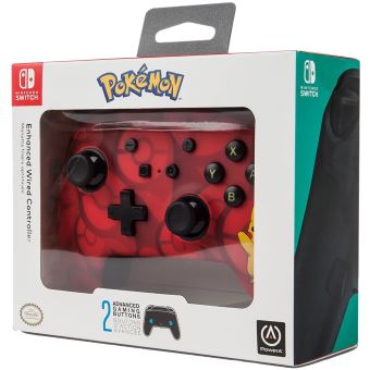 Mannette de jeu filaire PowerA Pikachu Rouge pour Nintendo Switch