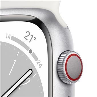 Apple Watch Series 8 GPS + Cellular, boîtier Aluminium Lumière Stellaire 41mm avec Bracelet Lumière Stellaire