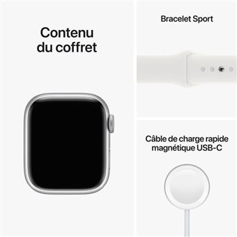 Apple Watch Series 8 GPS + Cellular, boîtier Aluminium Lumière Stellaire 41mm avec Bracelet Lumière Stellaire