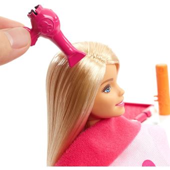 Grande Tete a coiffer Barbie Blonde avec meches arc en ciel - 22