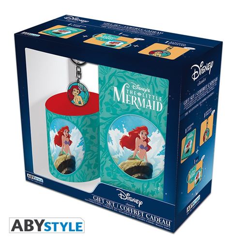 DISNEY-COFFRET CADEAU (MUG+KEYRING+MINI NOTEBOOK)-ARIEL