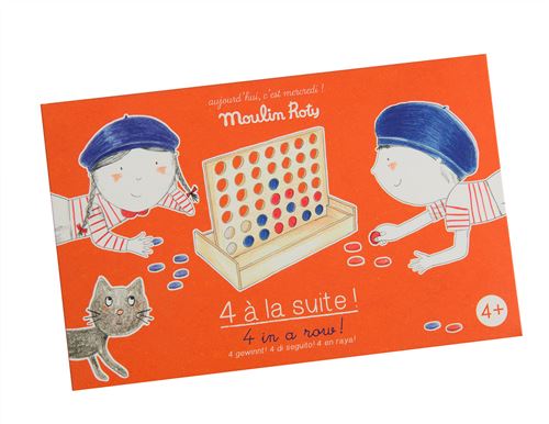 Jeu de stratégie Moulin Roty Jeu de 4 à la suite Aujourd'hui c'est mercredi