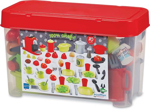 Ecoiffier Multicolore Cuisine Coffret Dinette 70 Pièces