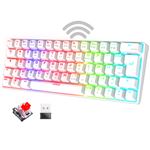 XPERT K200 : Clavier MECANIQUE SANS FIL Triple Mode  RGB  RECHARGEABLE /   TKL 60%  / 64 Touches meca red Switch  / 100% ANTI-GOSTING  / Connexion RF 2,4GHz, + Bluetooth +USB /  Comp Windows10 / Mac OS / iOS / Android