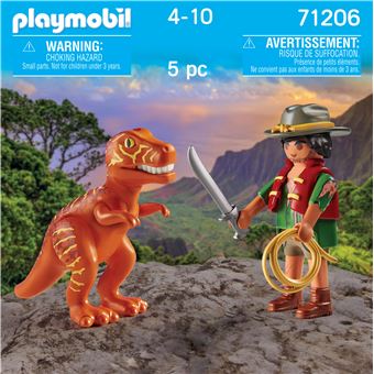 Playmobil Dinos 71206 Aventurier et tyrannosaure