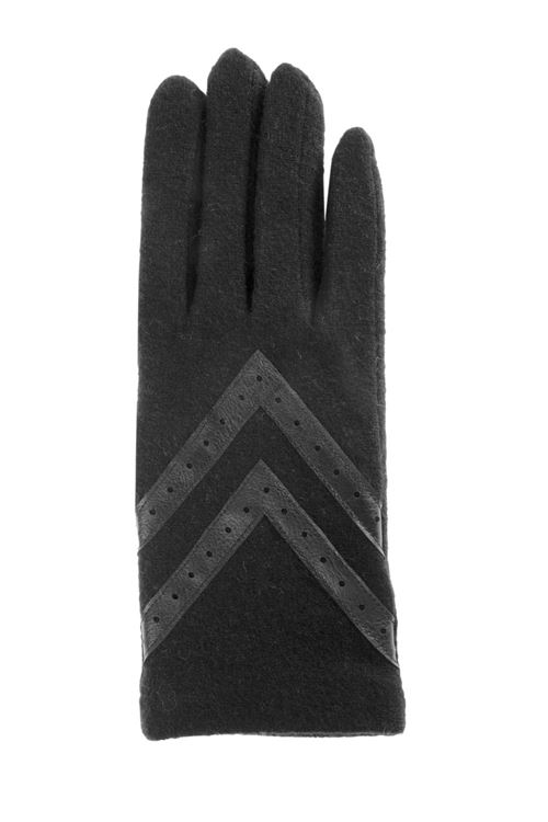 Gants femme en laine compatibles écrans tactiles Isotoner Noir