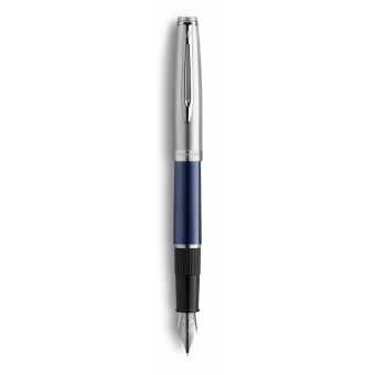 WATERMAN Emblème Stylo plume, bleu, plume moyenne, encre bleue, Coffret cadeau