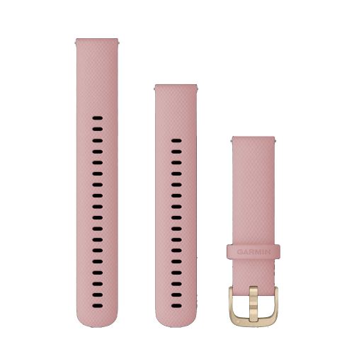 Bracelet Garmin Quick Release 18 mm Silicone Rose poudré boucle or clair