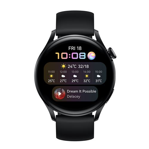 Montre connectée Huawei Watch 3 Active bracelet en Fluorélastomère Noir