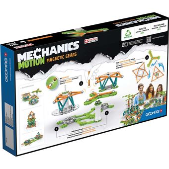 Jeu de construction magnétique Geomag Mechanics Ecofriends Motion 160 pièces