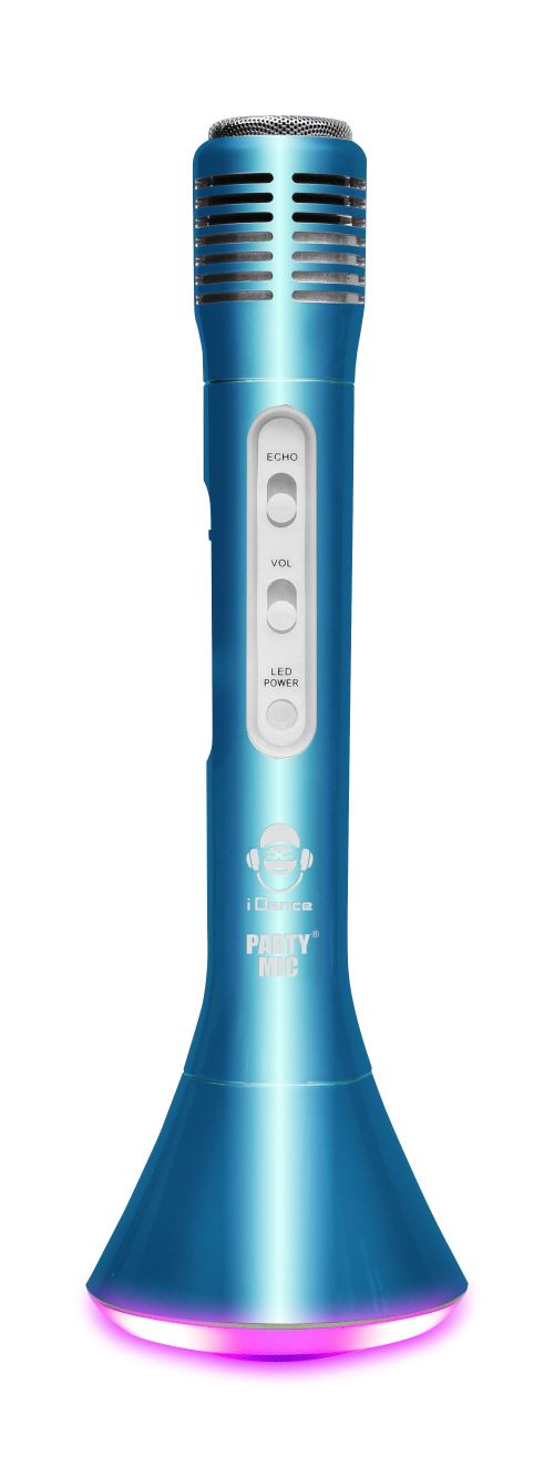 Microphone Bluetooth® iDance sons et lumières Bleu